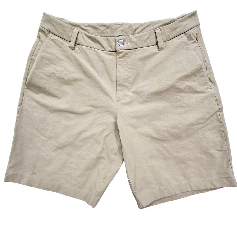 Lululemon Shorts Mens 34 Beige Chino Canvas Regular Fit 9in Pockets Casual